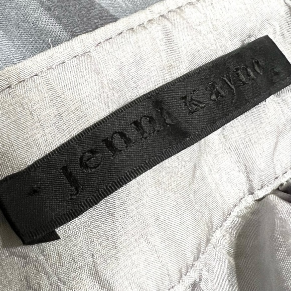 Jenni Kayne Silk Gray Print Square Neck Open Back Dress Womens 8 - Picture 11 of 11